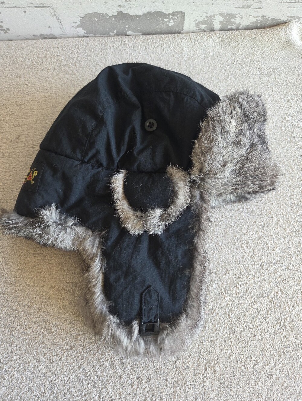 CrownCap Real Rabbit Fur Trapper Bomber Hat L/G